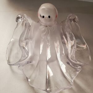 Halloween Clear Ghost Candy Dish. Plastic.